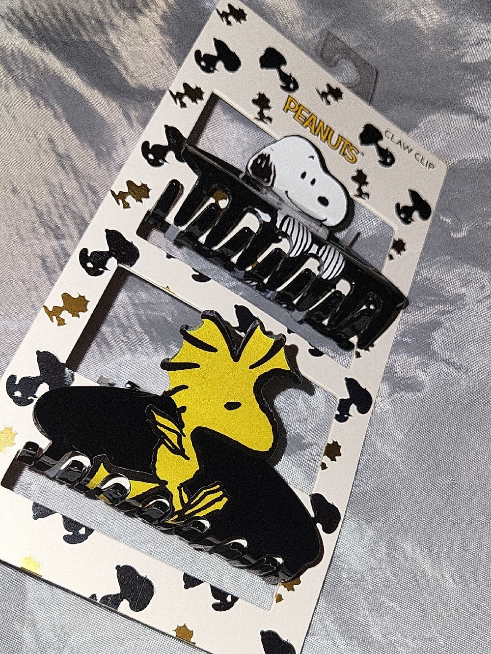 Peanuts Snoopy & Woodstock Hair Claw Clips - Black, Yellow Brand New LB - Picture 2 of 2